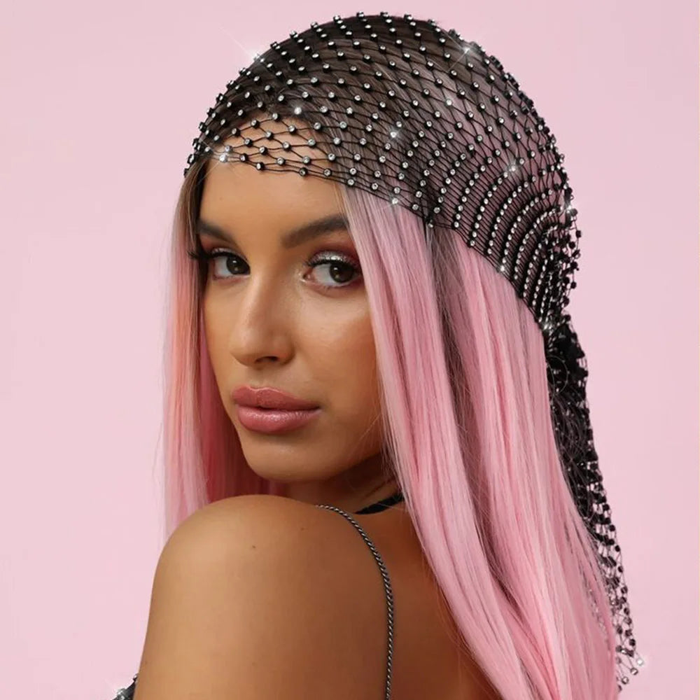 Luxury Rhinestone Head Scarf - brevityofgoodsshop