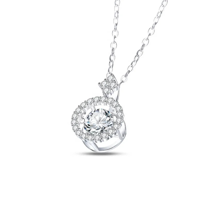 Moissanite Pendant Necklace in 925 Sterling Silver for Women - brevityofgoodsshop