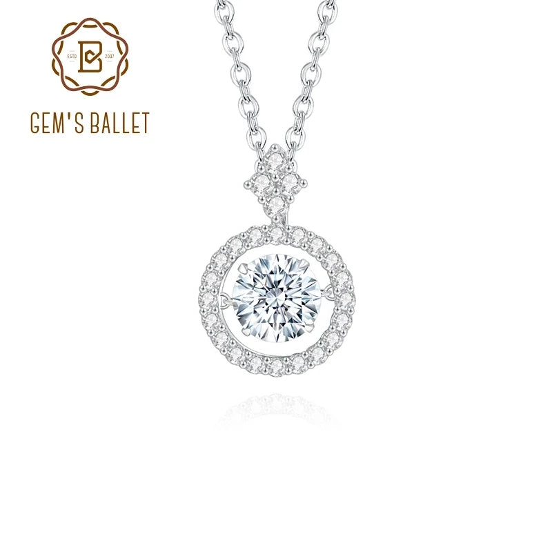 Moissanite Pendant Necklace in 925 Sterling Silver for Women - brevityofgoodsshop