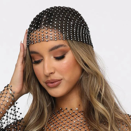 Luxury Rhinestone Head Scarf - brevityofgoodsshop