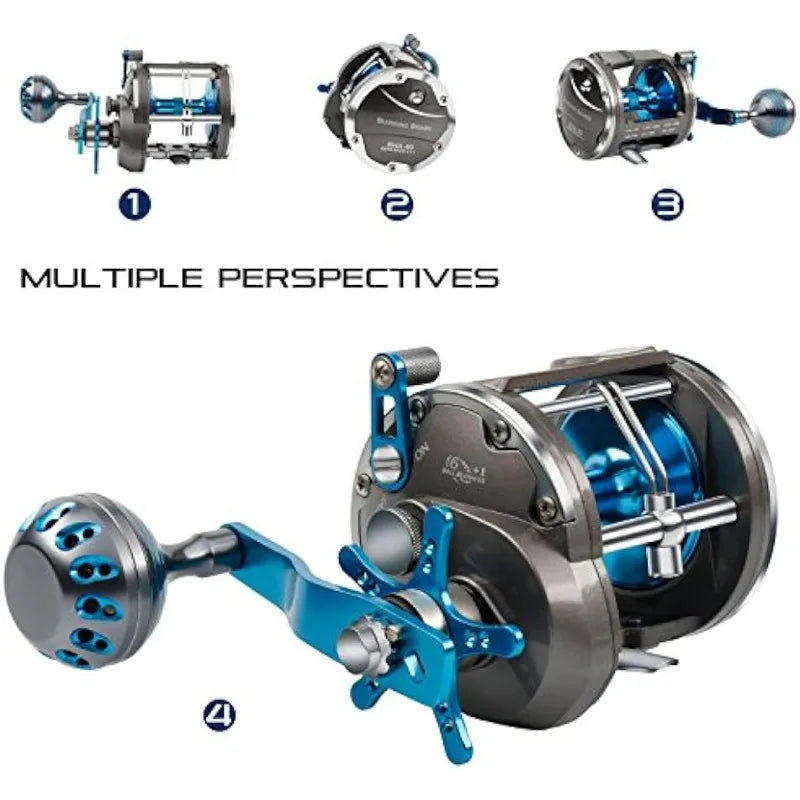 Burning Shark Trolling Saltwater Level Wind Reels - brevityofgoodsshop