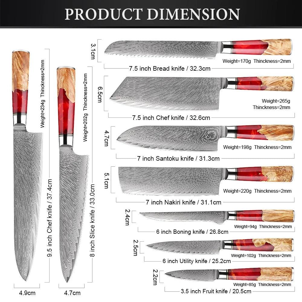 Xituo Kitchen Knife Set, Red - brevityofgoodsshop