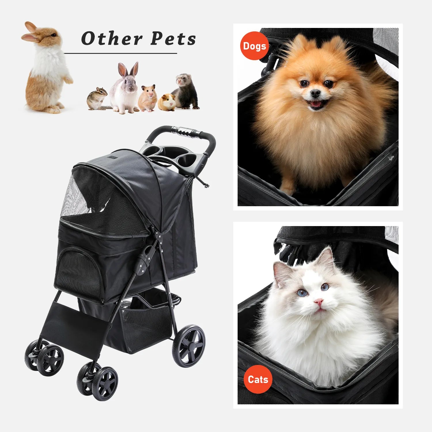 Foldable Pet Stroller - brevityofgoodsshop