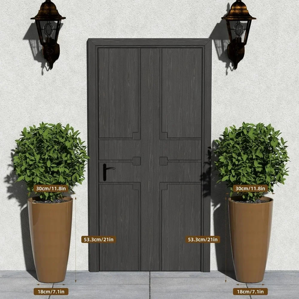 Set of 2 Pack 21in,Tall Planters with Drainage Hole - brevityofgoodsshop