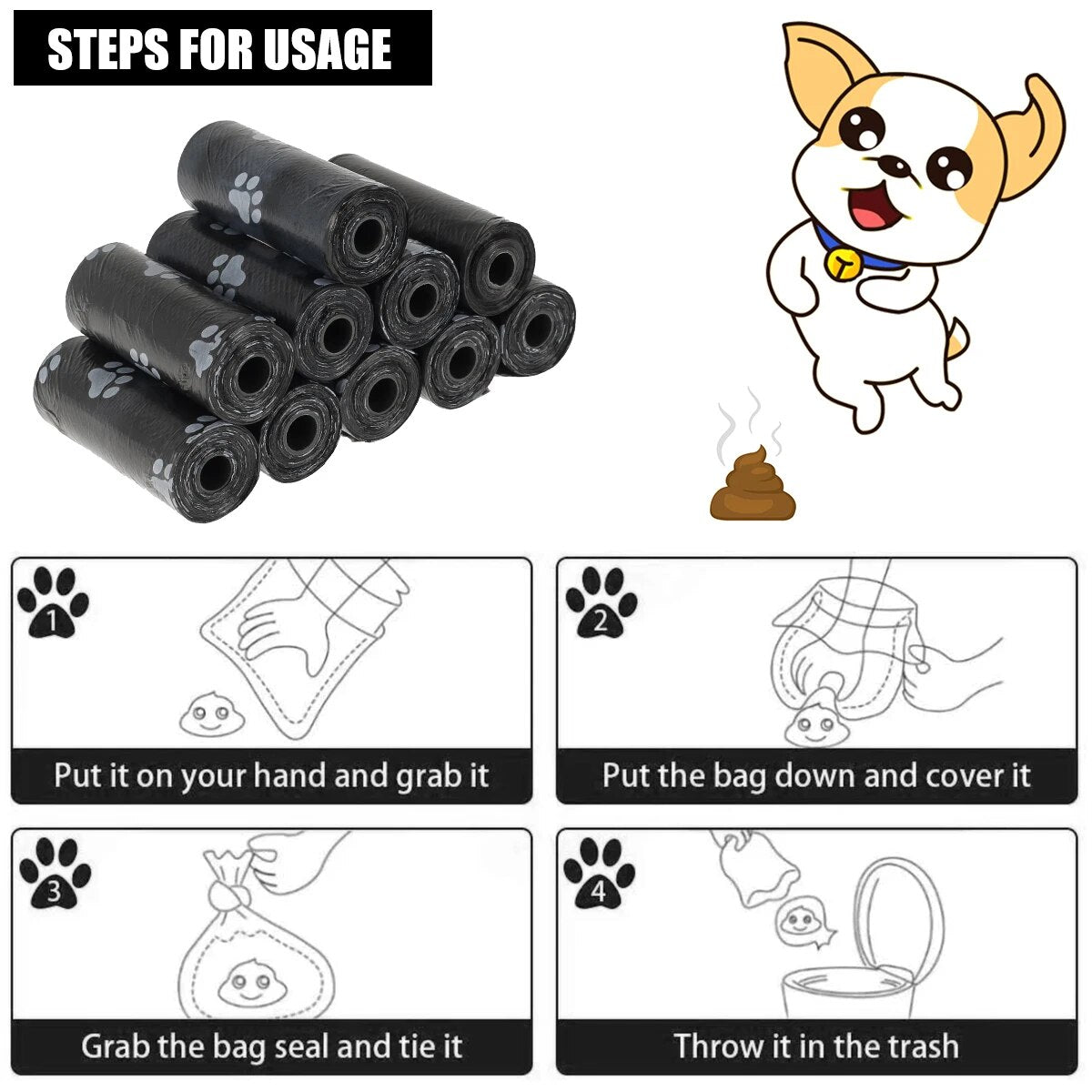 30 Roll Dog Poop Bags - brevityofgoodsshop