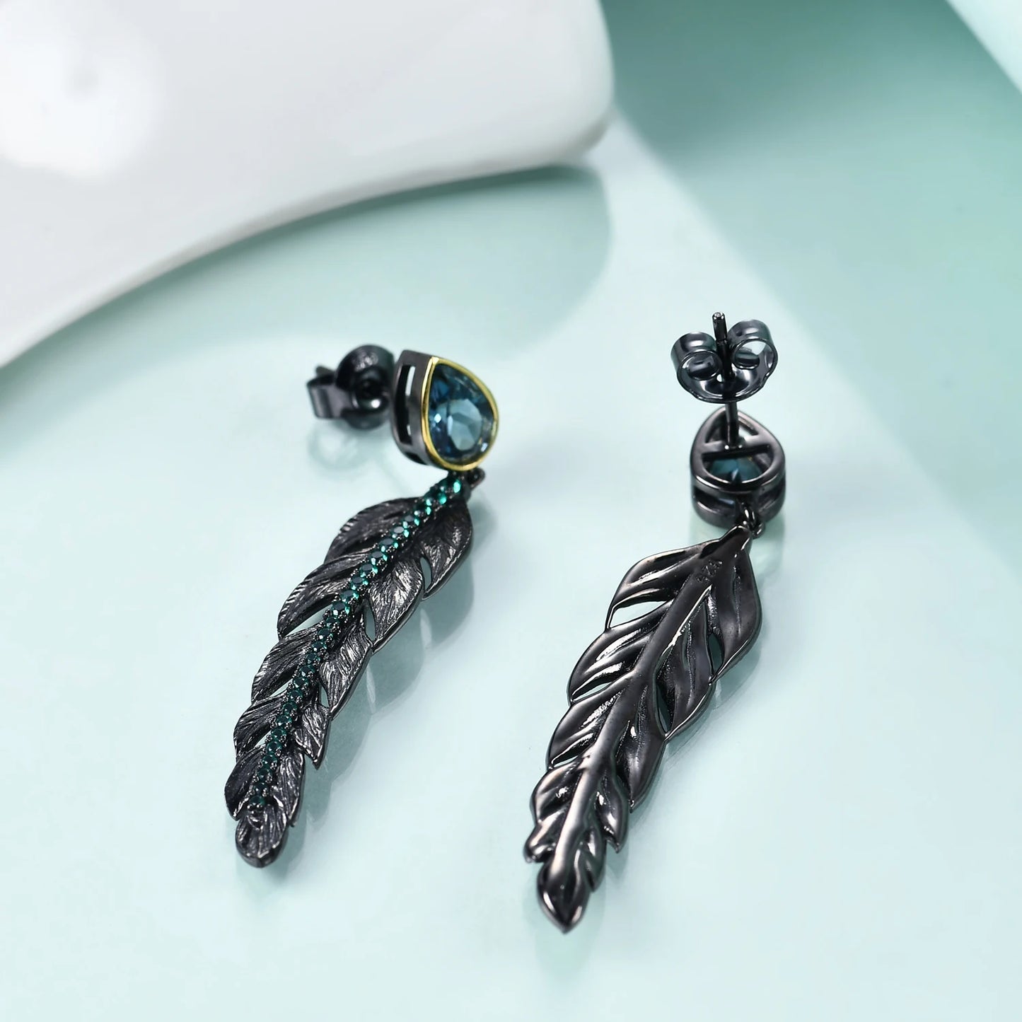 Feather Design Jewelry Gothic Style Earring in 925 Sterling Silver  For Women - brevityofgoodsshop