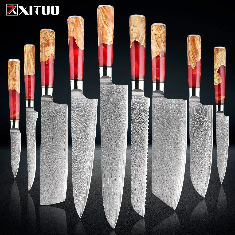 Xituo Kitchen Knife Set, Red - brevityofgoodsshop