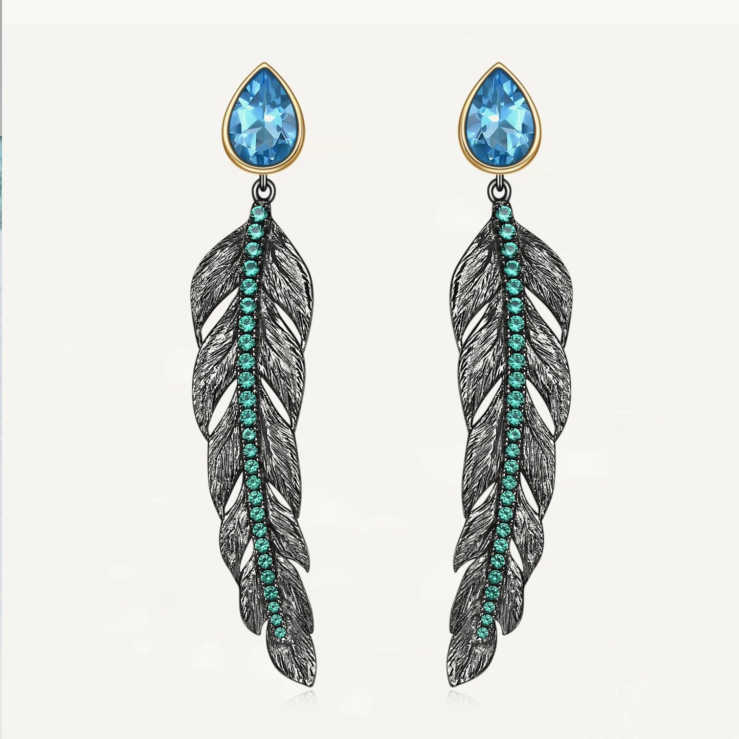 Feather Design Jewelry Gothic Style Earring in 925 Sterling Silver  For Women - brevityofgoodsshop