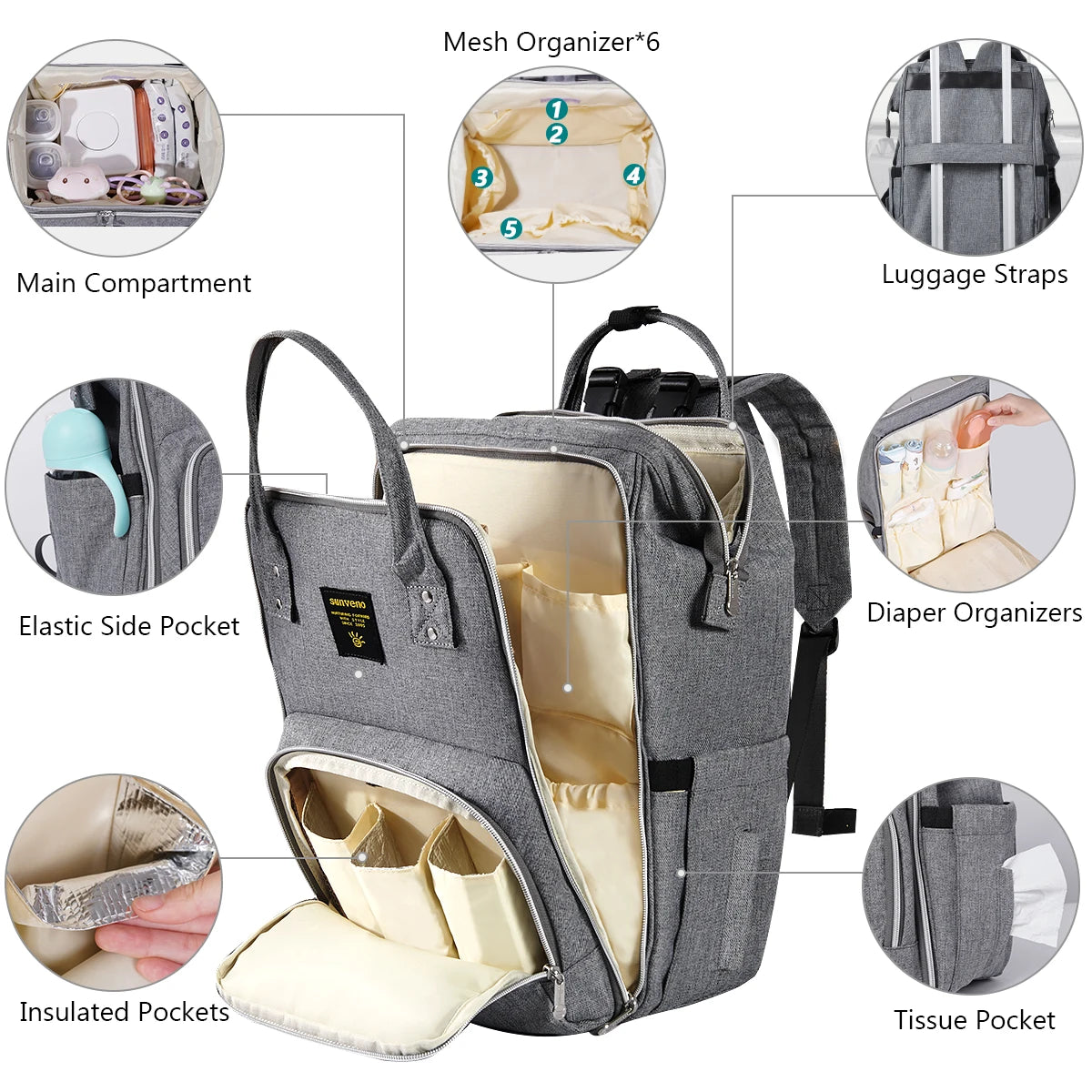 Large Capacity Diaper Bags - brevityofgoodsshop