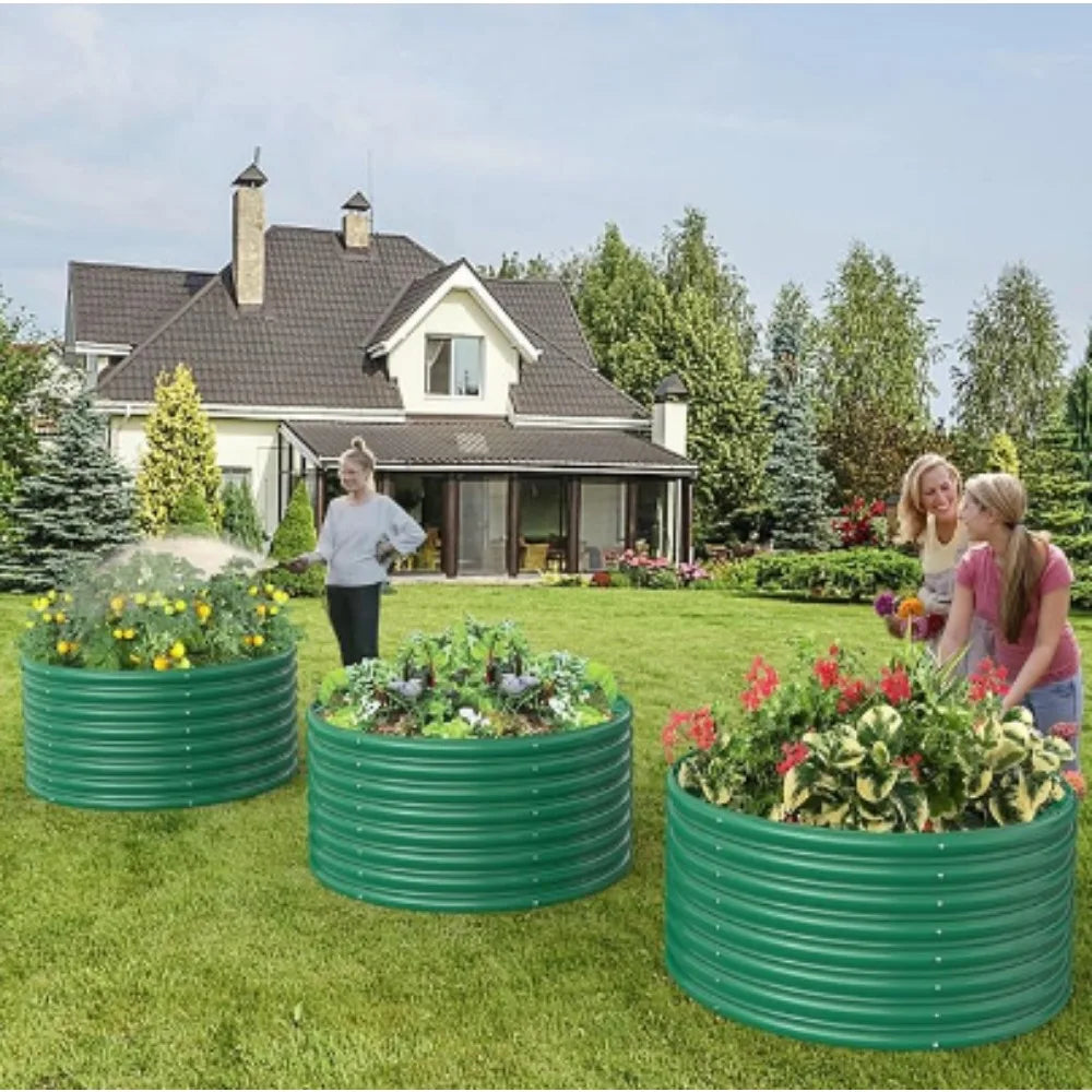 2 Pack Round Galvanized Raised Garden Bed