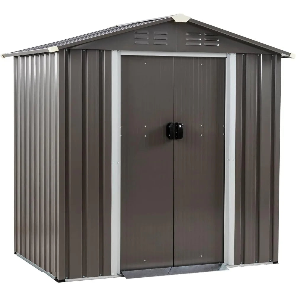 6x4 FT Outdoor Metal Storage Shed - brevityofgoodsshop