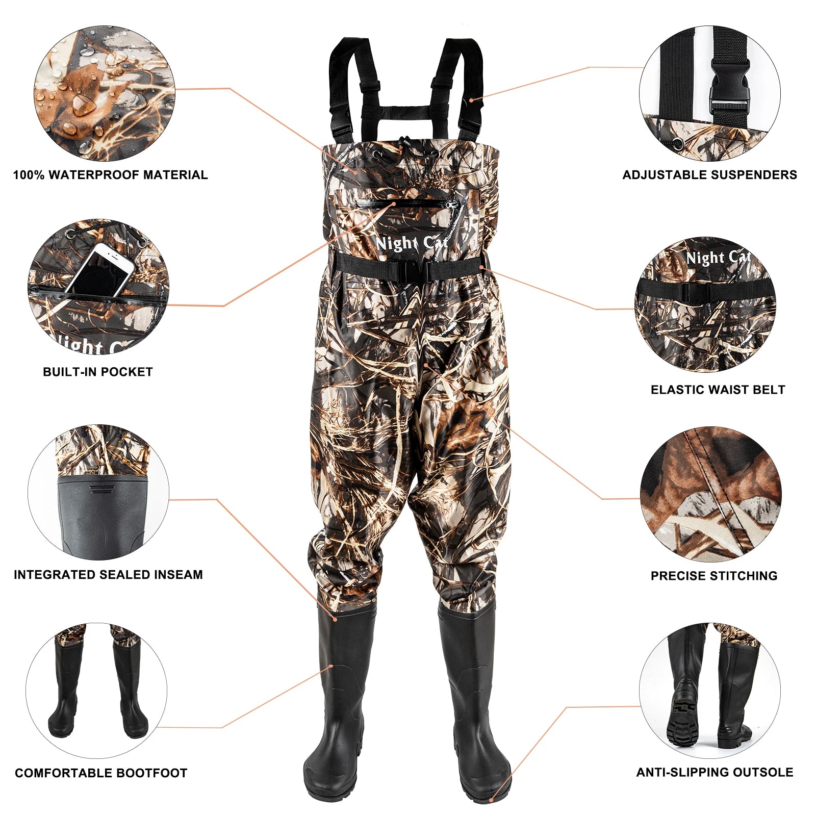 Night Cat Fishing Wader - brevityofgoodsshop