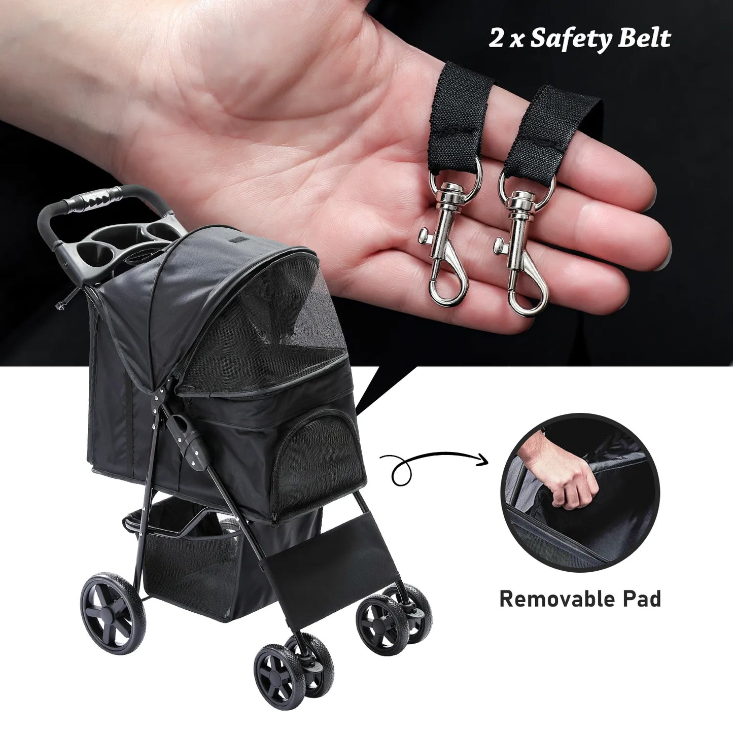 Foldable Pet Stroller - brevityofgoodsshop